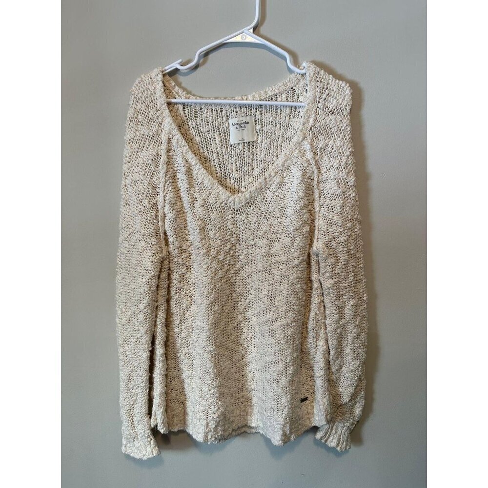 Abercrombie Women's Baggy Cable Knit Pullover Sweater  - L